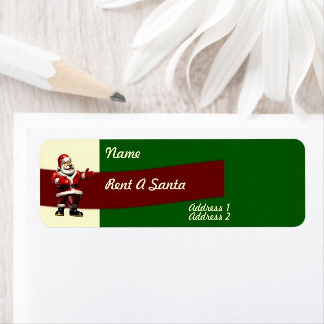 Rent A Santa Label Return Address Label (Insitu)