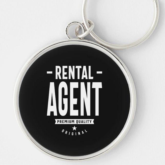 Rental Agent Job Title Gift Key Ring (Front)
