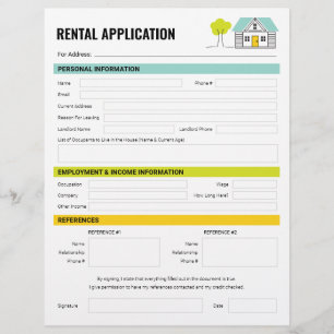 Rental Application Form for Landlords and Tenants