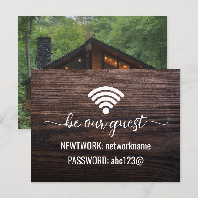 Rental Cabins Rustic Wifi Cards (Front/Back)