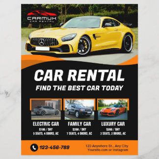 Rental Car Premium Professional Modern Flyer