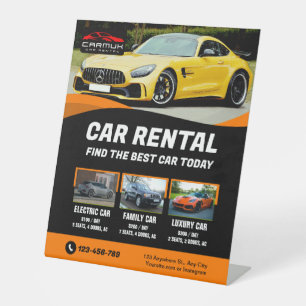 Rental Car Premium Professional Modern  Pedestal Sign