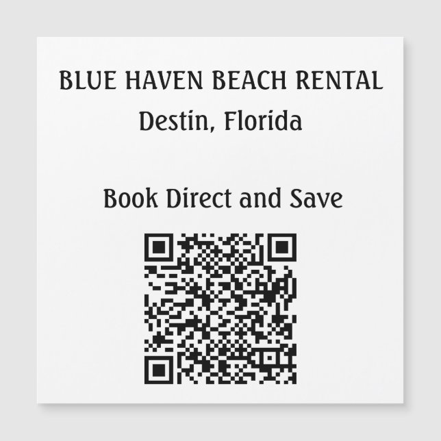 rental Home STR QR Code Vacation  (Front)