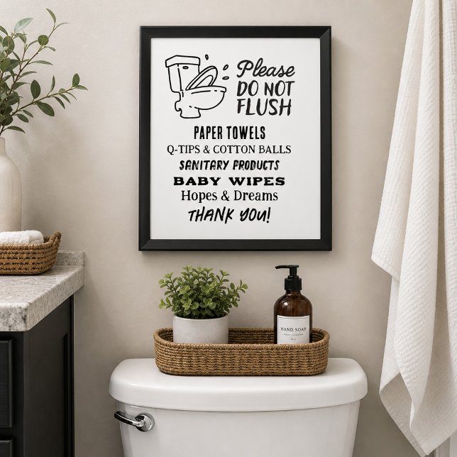 Rental Property Bathroom Do Not Flush Sign (Creator Uploaded)