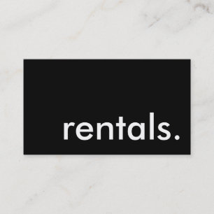 rentals. business card