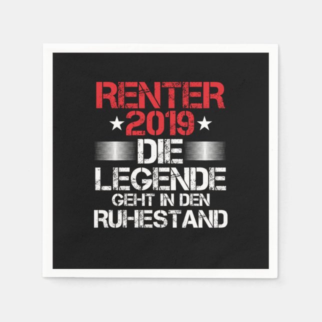 Rentner 2019 Die Legende Geht In Den Ruhestand Ren Napkin (Front)
