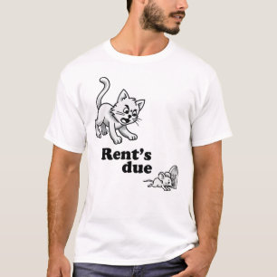 Rent's Due Funny Cat T-Shirt – Cartoon Landlord Ch