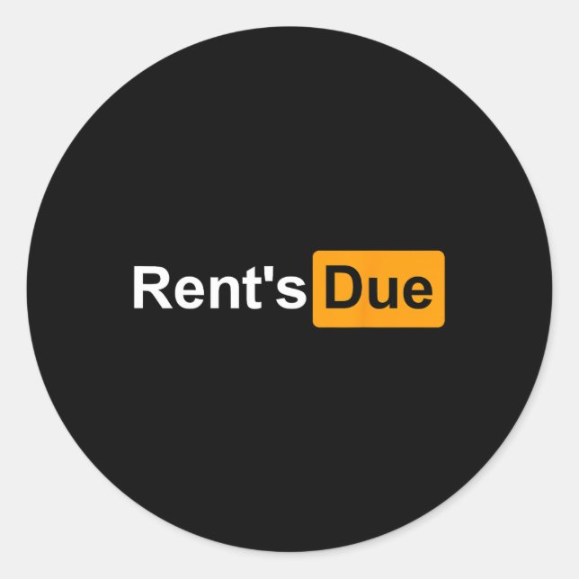 Rent's Due Funny Rent Is Due Roommates Bodybuildin Classic Round Sticker (Front)