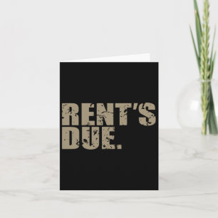 Rent's Due Work Hard Bodybuilder Weightlifting Dis Card