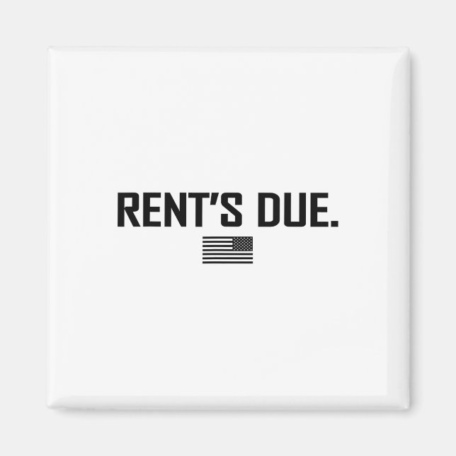 Rent's Due Work Hard Bodybuilder Weightlifting Tee Magnet (Front)