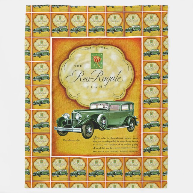 Reo-Royale Eight Automobile Ad Fleece Blanket (Front)