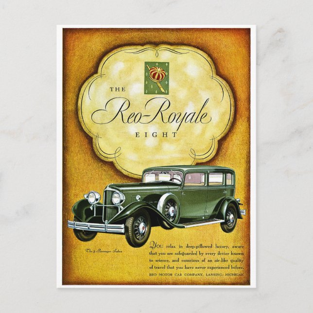 Reo Royale Eight Postcard (Front)
