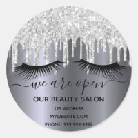 Reopening beauty salon silver glitter lashes 