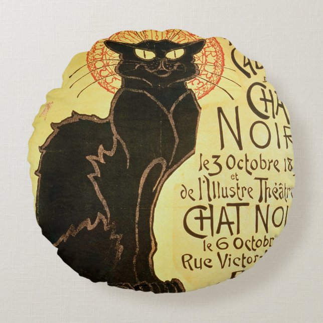 Reopening of the Chat Noir Cabaret, 1896 (colour l Round Cushion (Front)