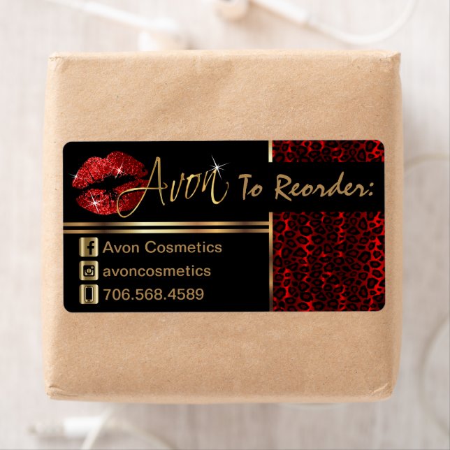 Reorder - Avon - Leopard & Red Glitter Lips (Insitu)