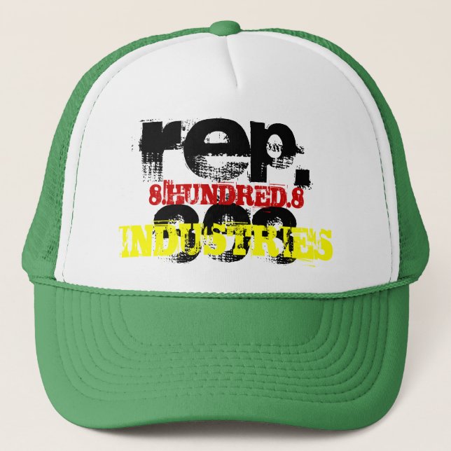 REP.808, 8.HUNDRED.8, INDUSTRIES TRUCKER HAT (Front)