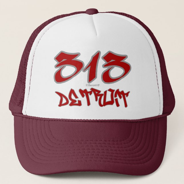 Rep Detroit (313) Trucker Hat (Front)