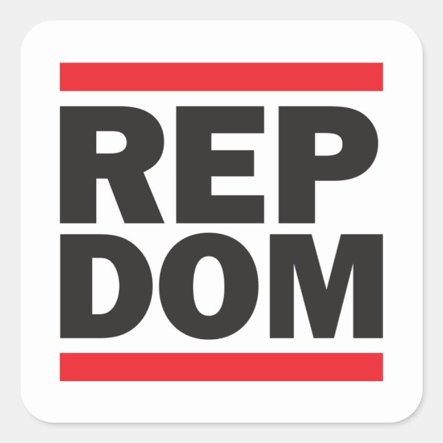 REP DOM Square Stickers (Front)