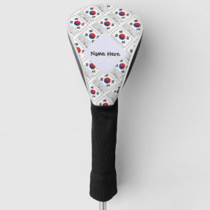 Rep. Korea S Korean Flag Tiled Personalised Name Golf Head Cover