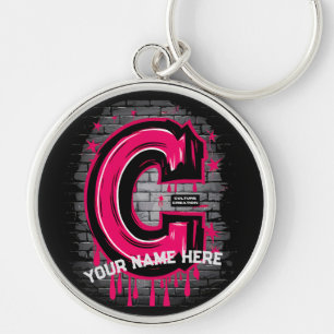 Rep Your Name: Customisable Graffiti Letter "C" Key Ring