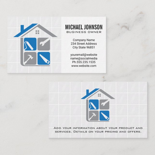 Repair and Cleaning Services | Bathroom Tiles Business Card (Front/Back)