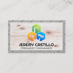 Repair Services Icons   Steel   Wood Business Card