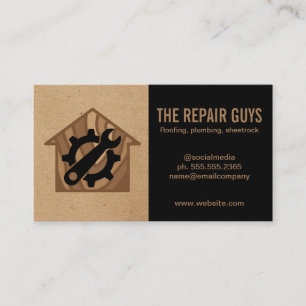 Repairman   Handyman   Gear Wrench Logo Business Card