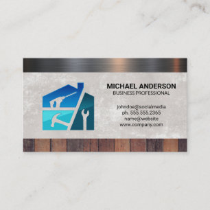 Repairman Hardware Tools   Wood Metal Material Business Card