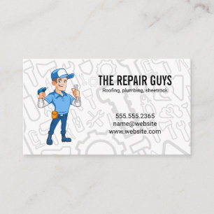 Repairman with His Tools Home Renovations Business Card