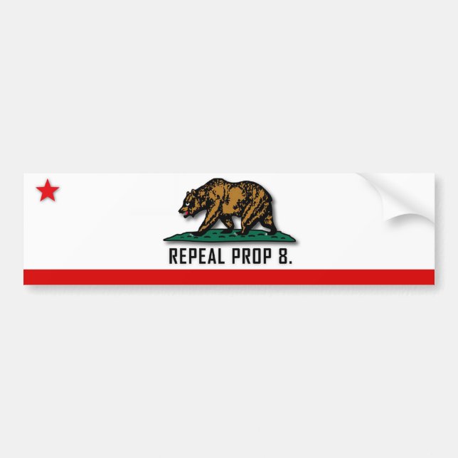 Repeal Prop 8 - California Bumper Sticker (Front)