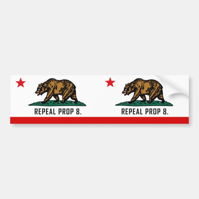 Repeal Prop 8 - California Double Bear Bumper Sticker (Front)
