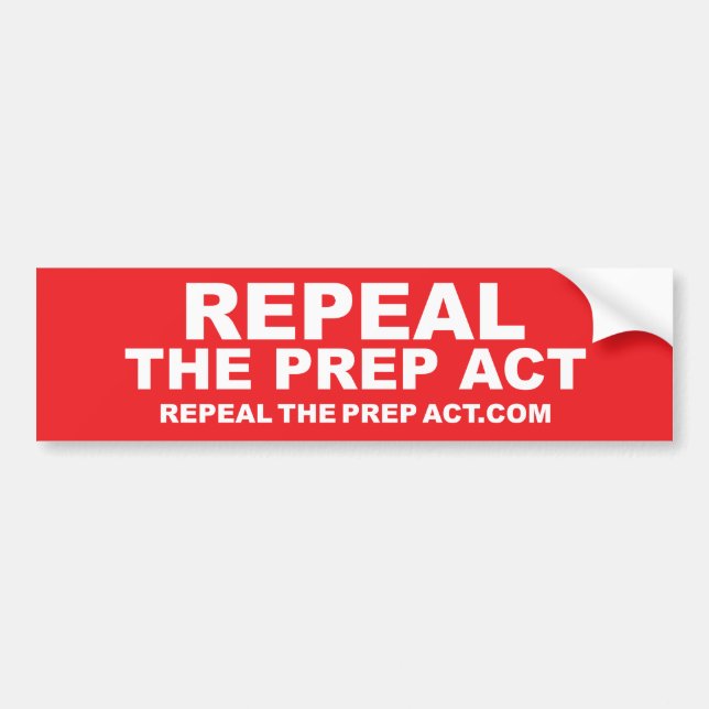 Repeal the PREP Act bumper sticker (Front)