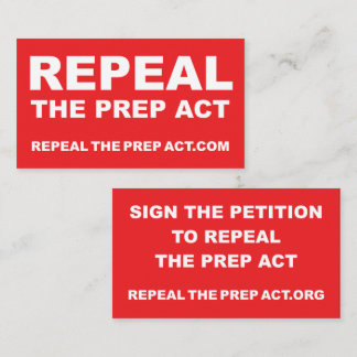 Repeal the PREP Act business cards - 2 sided