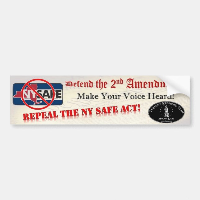 Repeal the Safe Act Bumper Sticker (Front)
