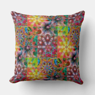 Repeat and overlap vintage defective kaleidoscope cushion