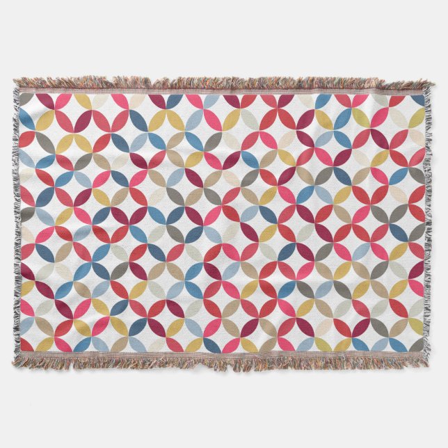 Repeat circle quarters leaves style pattern throw (Front)