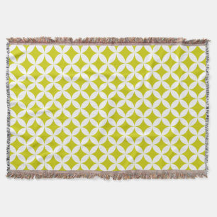 Repeat circle quarters style lime pattern throw blanket