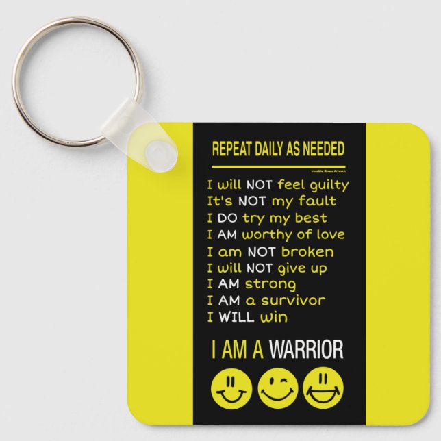 Repeat Daily as Needed...I'm a Warrior Key Ring (Front)