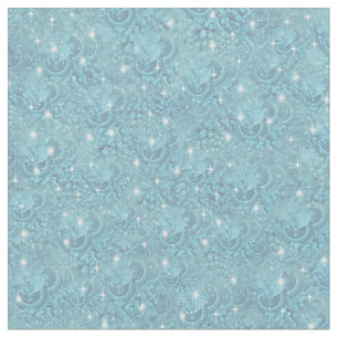 Repeat mix Blue Patterns with White Sparkles Fabric