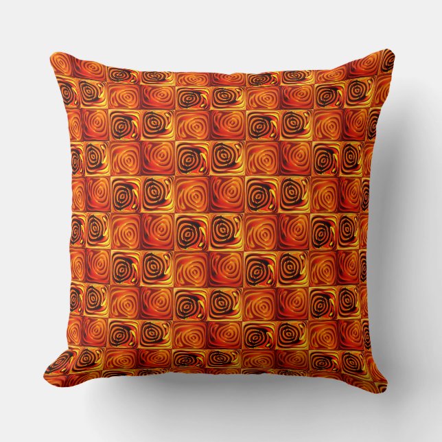 Repeat red circles in relief, gradient in square cushion (Front)