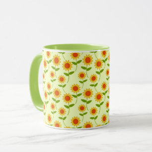 Repeat Sunflower Pattern Mug