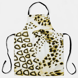 Repeatable Snake Skin. Yellow Fashion Style. White Apron