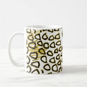 Repeatable Snake Skin. Yellow Fashion Style. White Coffee Mug