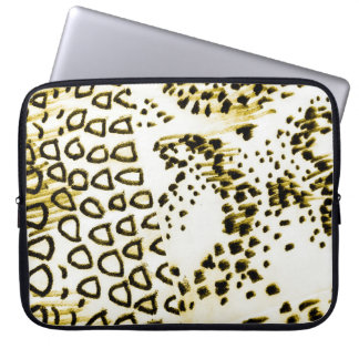 Repeatable Snake Skin. Yellow Fashion Style. White Laptop Sleeve