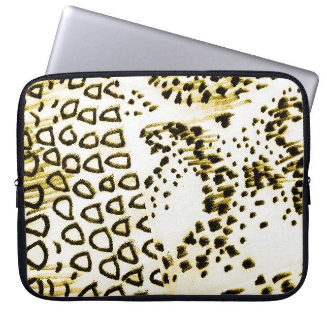 Repeatable Snake Skin. Yellow Fashion Style. White Laptop Sleeve (Front)