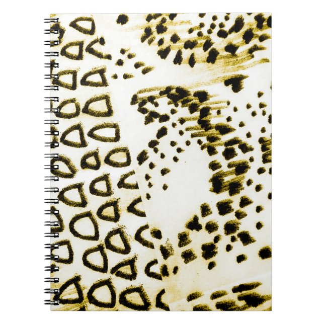 Repeatable Snake Skin. Yellow Fashion Style. White Notebook (Front)