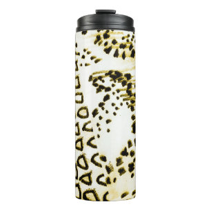 Repeatable Snake Skin. Yellow Fashion Style. White Thermal Tumbler