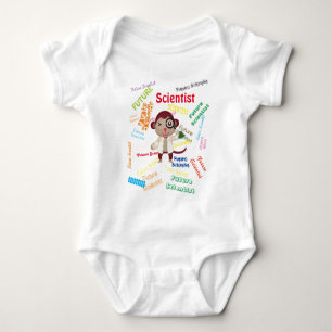 Repeated Future Scientist Monkey Shower Party Baby Bodysuit