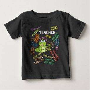 Repeated Future Teacher Caterpillar Birthday Baby T-Shirt
