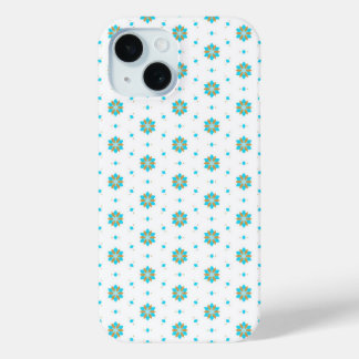 repeated geometric floral pattern design iPhone 15 case